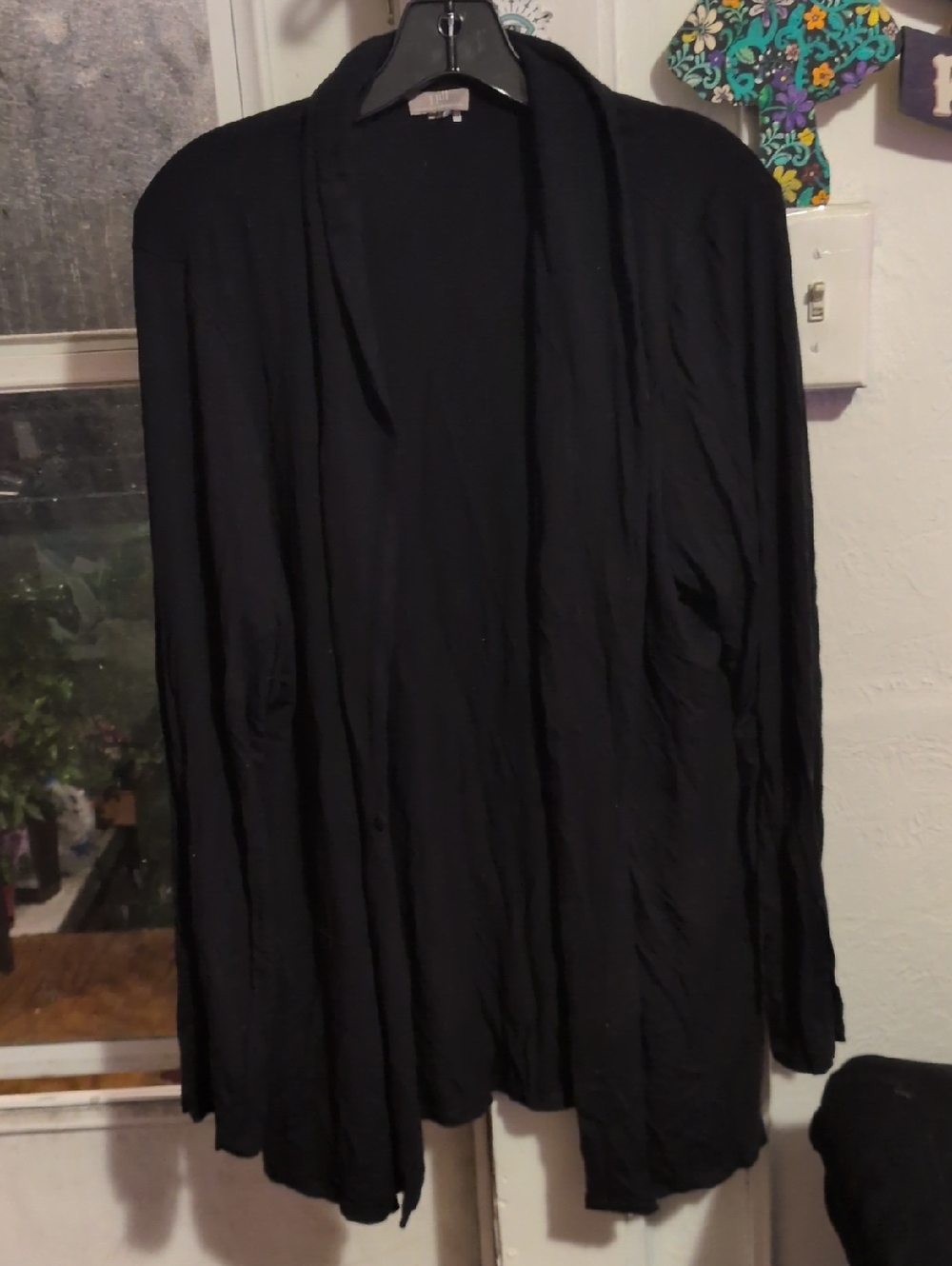 J. Jill Black Open-Front Draped Cardigan